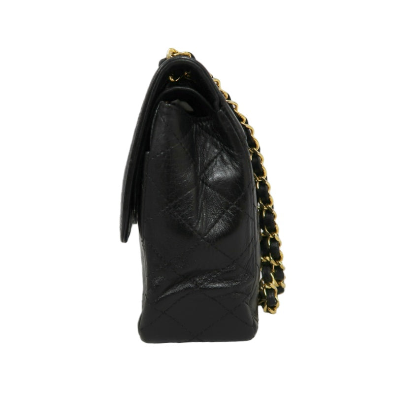 CHANEL Paris Limited Edition Matelasse Lambskin Flap Crossbody Bag Black Gold Hardware