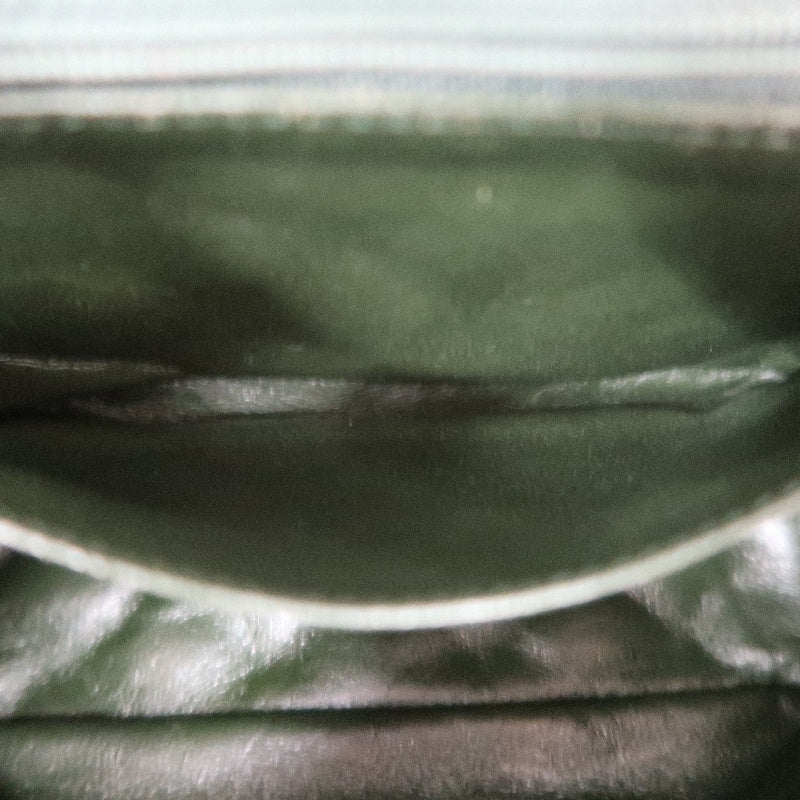 CHANEL Classic Flap Matelasse Lambskin Square Mini Crossbody Bag Green Silver Hardware