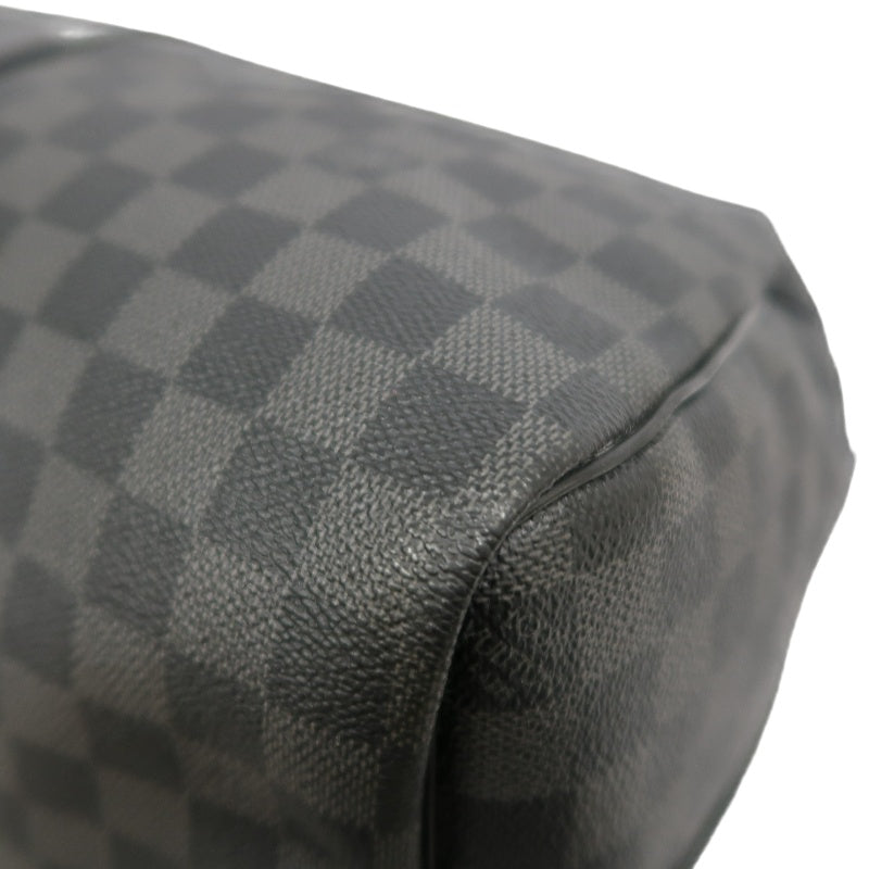 LOUIS VUITTON Keepall Damier Graphite Boston Travel Bag Black PVC