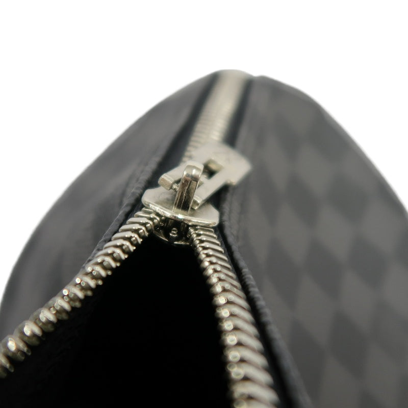 LOUIS VUITTON Keepall Damier Graphite Boston Travel Bag Black PVC