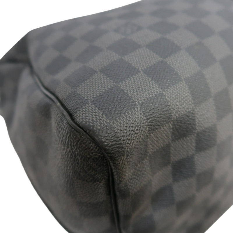 LOUIS VUITTON Keepall Damier Graphite Boston Travel Bag Black PVC