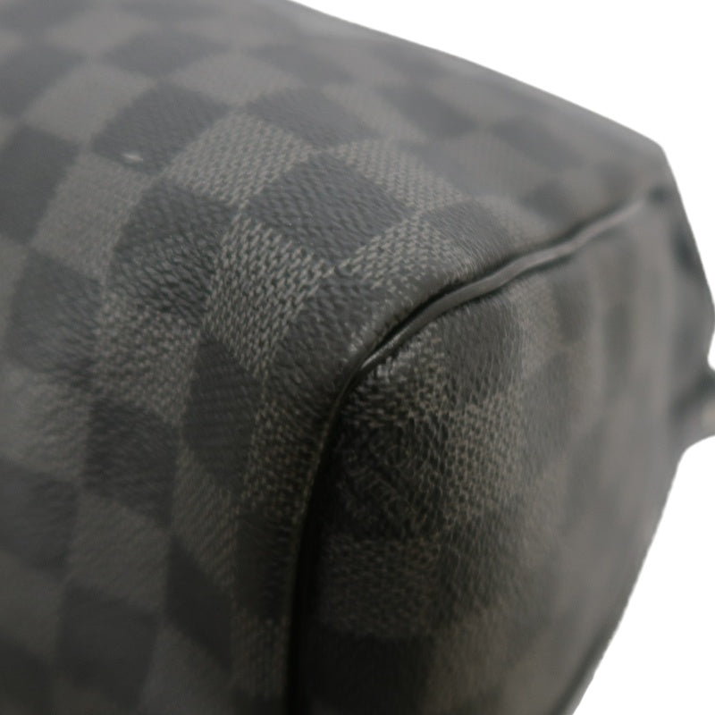 LOUIS VUITTON Keepall Damier Graphite Boston Travel Bag Black PVC