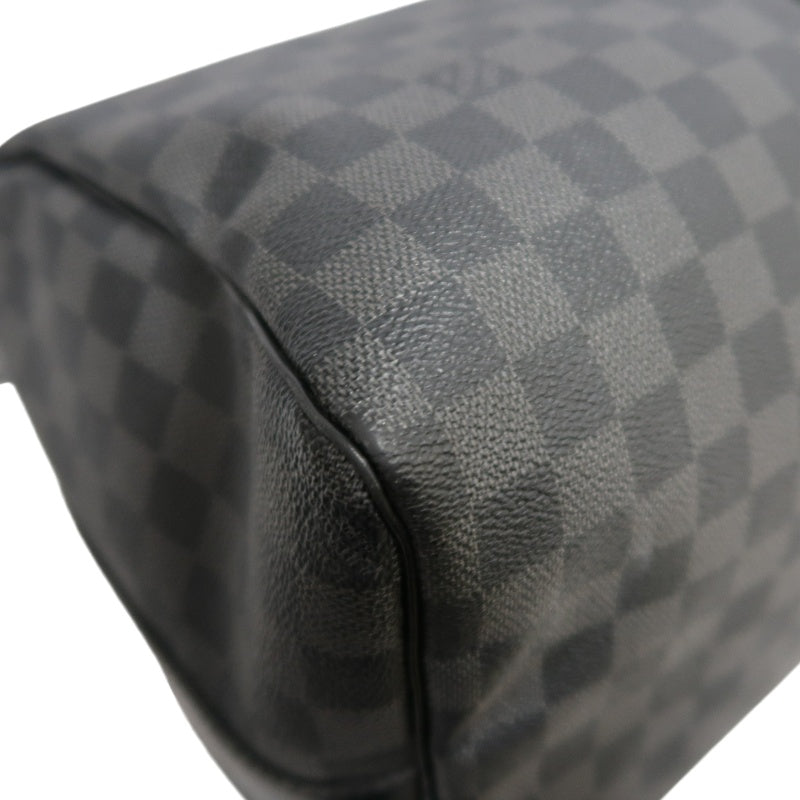 LOUIS VUITTON Keepall Damier Graphite Boston Travel Bag Black PVC