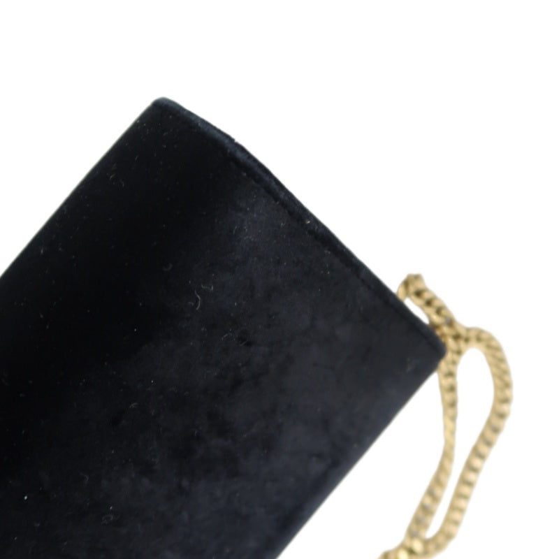 YVES SAINT LAURENT YSL Kate Tassel Velvet Chain Crossbody Bag Black Gold Hardware