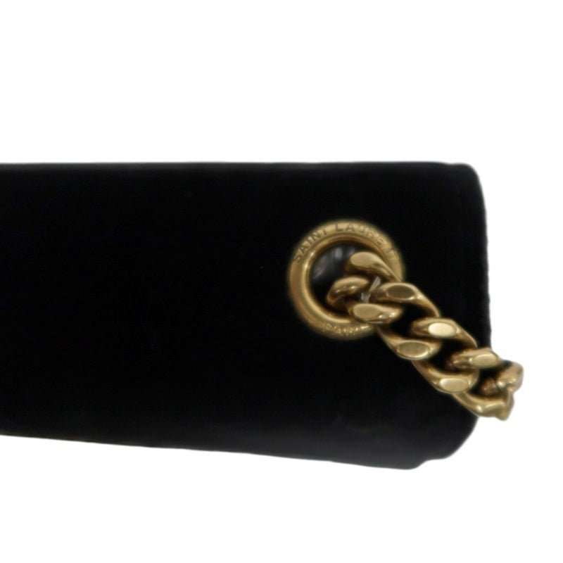 YVES SAINT LAURENT YSL Kate Tassel Velvet Chain Crossbody Bag Black Gold Hardware