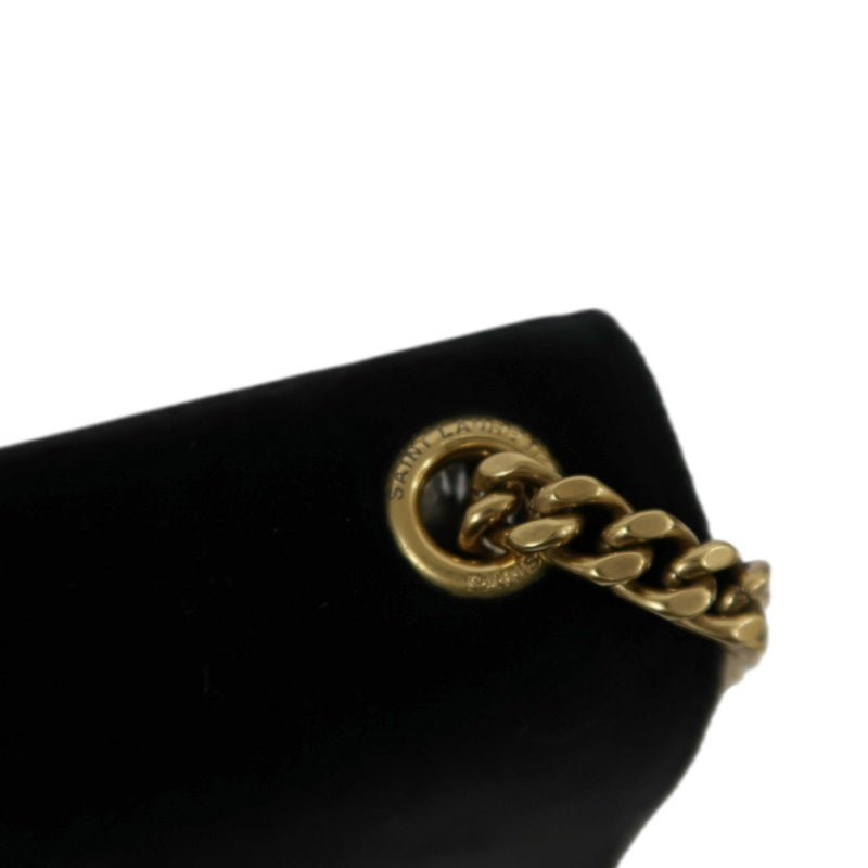 YVES SAINT LAURENT YSL Kate Tassel Velvet Chain Crossbody Bag Black Gold Hardware