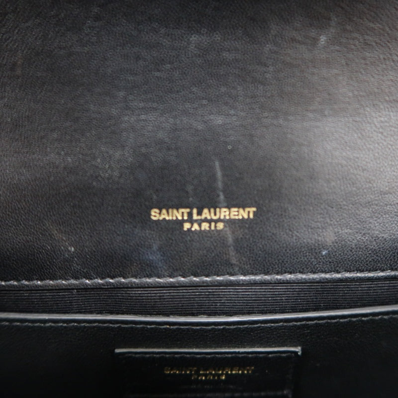 YVES SAINT LAURENT YSL Kate Tassel Velvet Chain Crossbody Bag Black Gold Hardware