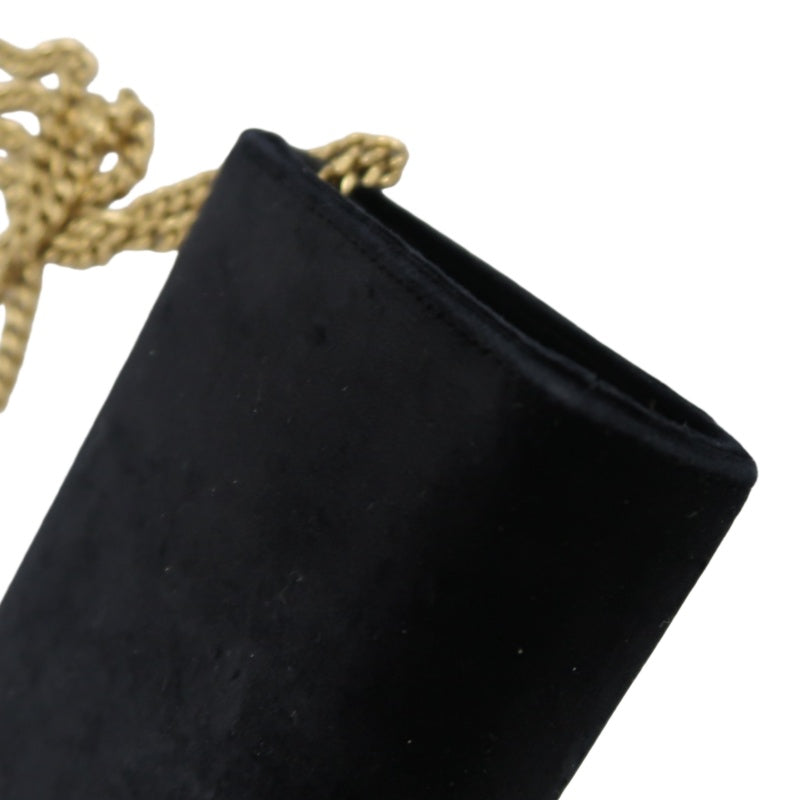 YVES SAINT LAURENT YSL Kate Tassel Velvet Chain Crossbody Bag Black Gold Hardware