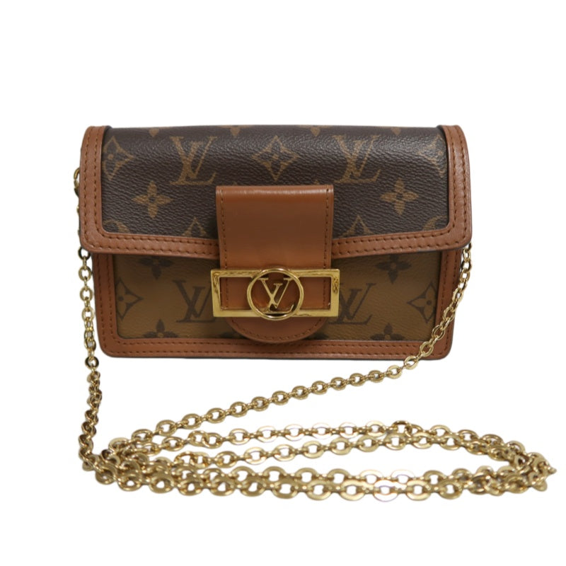 LOUIS VUITTON Dauphine Monogram Reverse Shoulder Bag Brown PVC