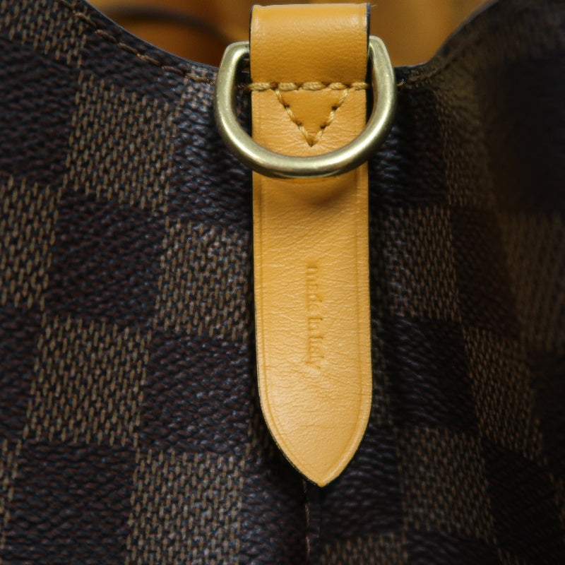 LOUIS VUITTON LV NeoNoe Damier Ebene Canvas Bucket Shoulder Bag Brown Yellow PVC