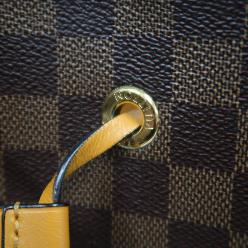 LOUIS VUITTON LV NeoNoe Damier Ebene Canvas Bucket Shoulder Bag Brown Yellow PVC