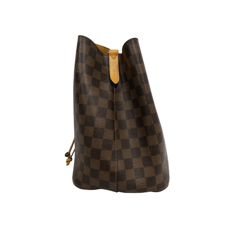 LOUIS VUITTON LV NeoNoe Damier Ebene Canvas Bucket Shoulder Bag Brown Yellow PVC