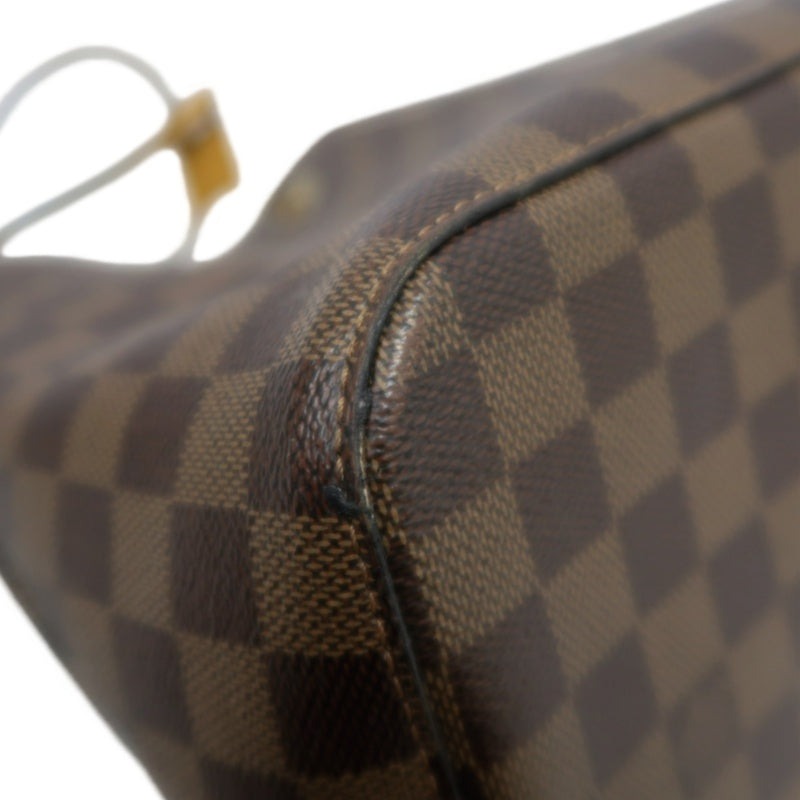 LOUIS VUITTON LV NeoNoe Damier Ebene Canvas Bucket Shoulder Bag Brown Yellow PVC