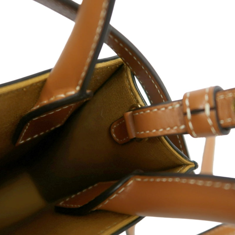 CELINE Mini Vertical Cabas Triomphe Canvas Tote Shoulder Bag Brown PVC