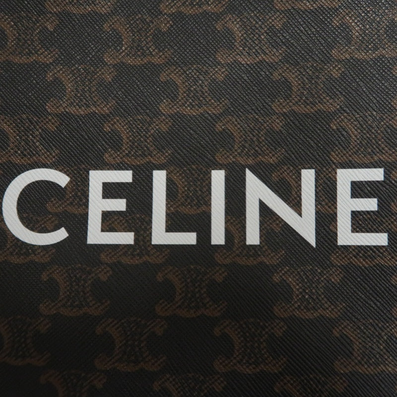 CELINE Mini Vertical Cabas Triomphe Canvas Tote Shoulder Bag Brown PVC