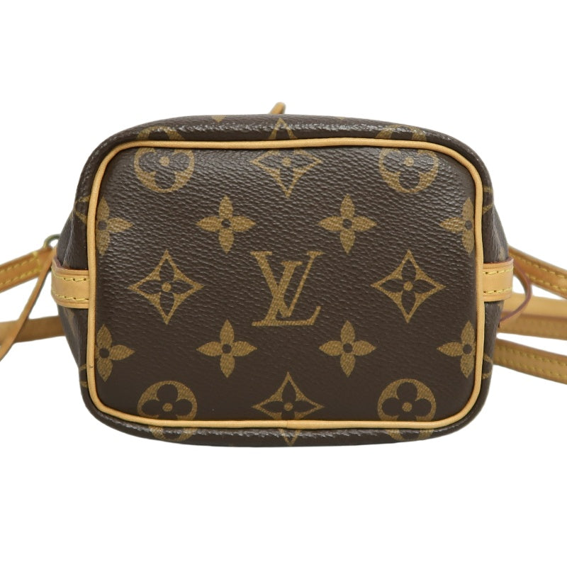 LOUIS VUITTON LV Nano Noe Monogram Canvas Mini Bucket Shoulder Bag Brown PVC