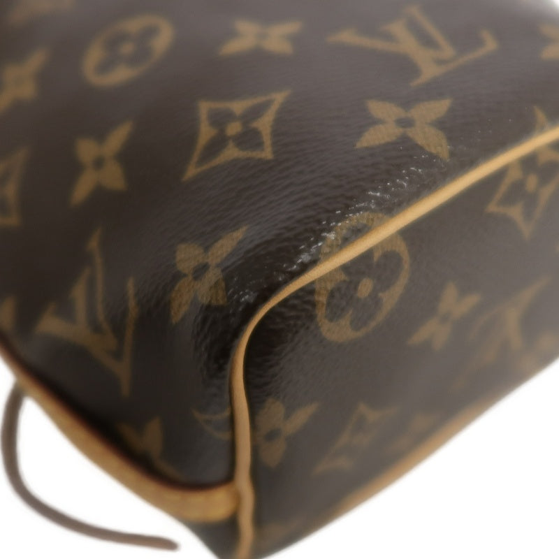 LOUIS VUITTON LV Nano Noe Monogram Canvas Mini Bucket Shoulder Bag Brown PVC
