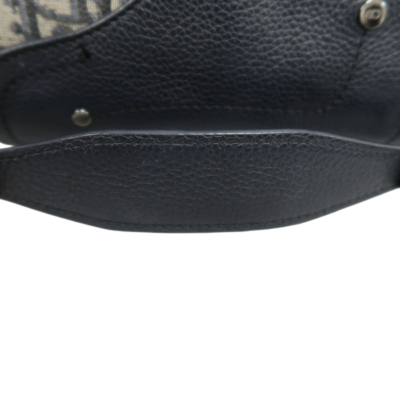 DIOR  Oblique Blue Canvas Flap Crossbody Bag