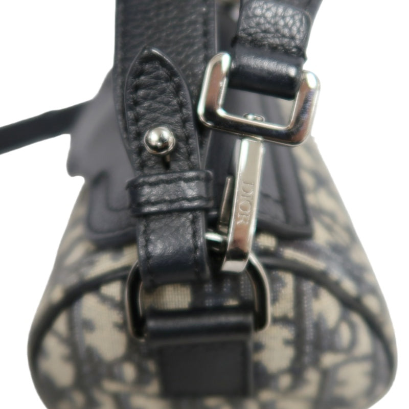 DIOR  Oblique Blue Canvas Flap Crossbody Bag