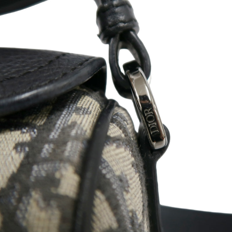 DIOR  Oblique Blue Canvas Flap Crossbody Bag
