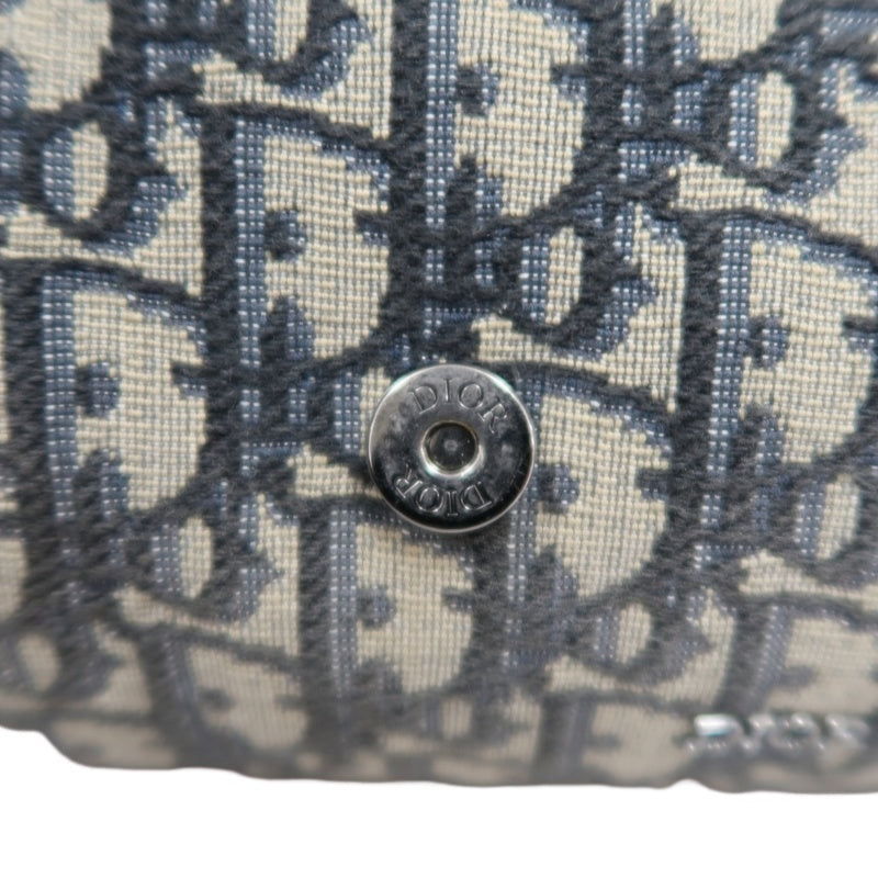 DIOR  Oblique Blue Canvas Flap Crossbody Bag