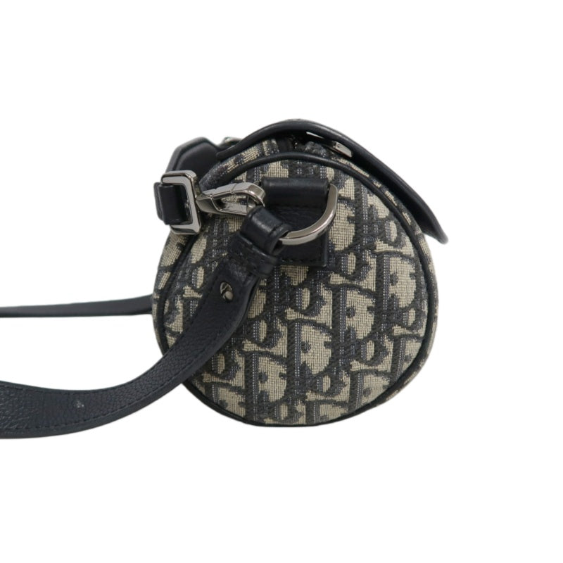 DIOR  Oblique Blue Canvas Flap Crossbody Bag