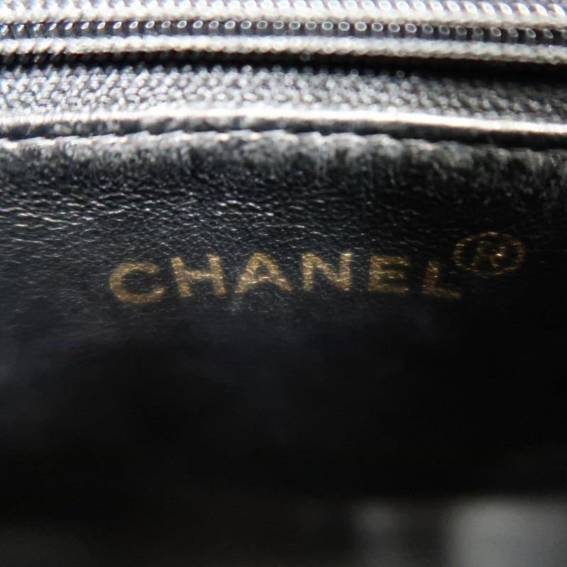 CHANEL Matelasse Vintage Caviar Leather Hilton Tote Shoulder Bag Black Gold Hardware
