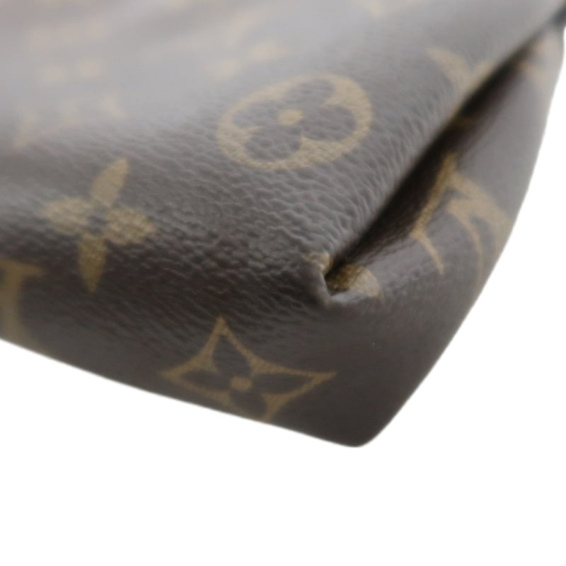 LOUIS VUITTON LV Pallas Monogram Canvas Noir Shoulder Bag Brown PVC