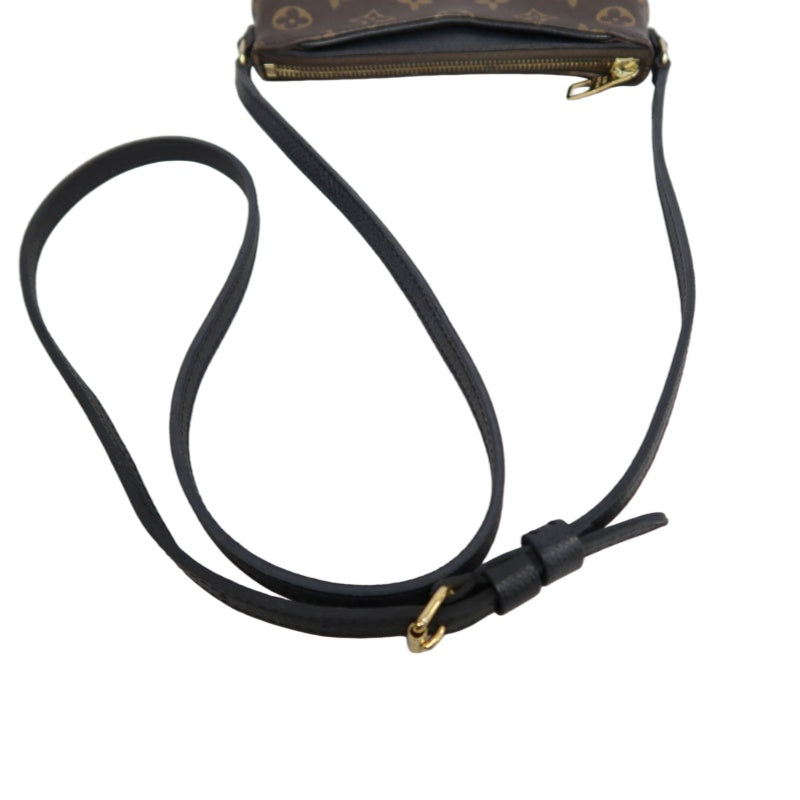 LOUIS VUITTON LV Pallas Monogram Canvas Noir Shoulder Bag Brown PVC