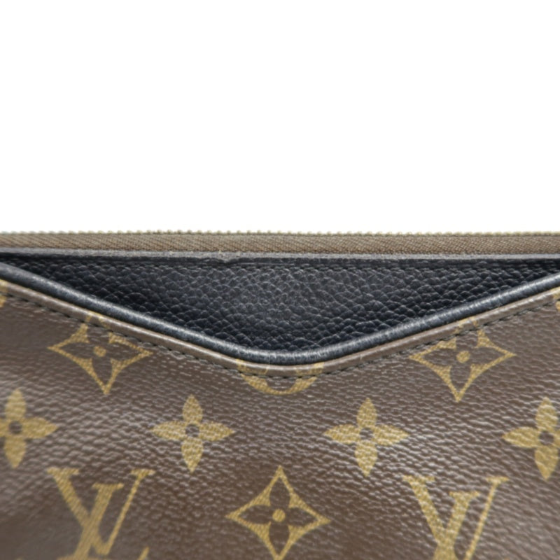 LOUIS VUITTON LV Pallas Monogram Canvas Noir Shoulder Bag Brown PVC