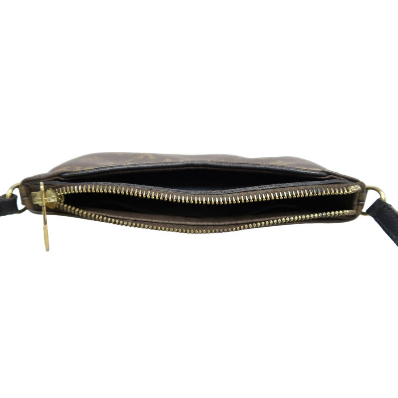 LOUIS VUITTON LV Pallas Monogram Canvas Noir Shoulder Bag Brown PVC