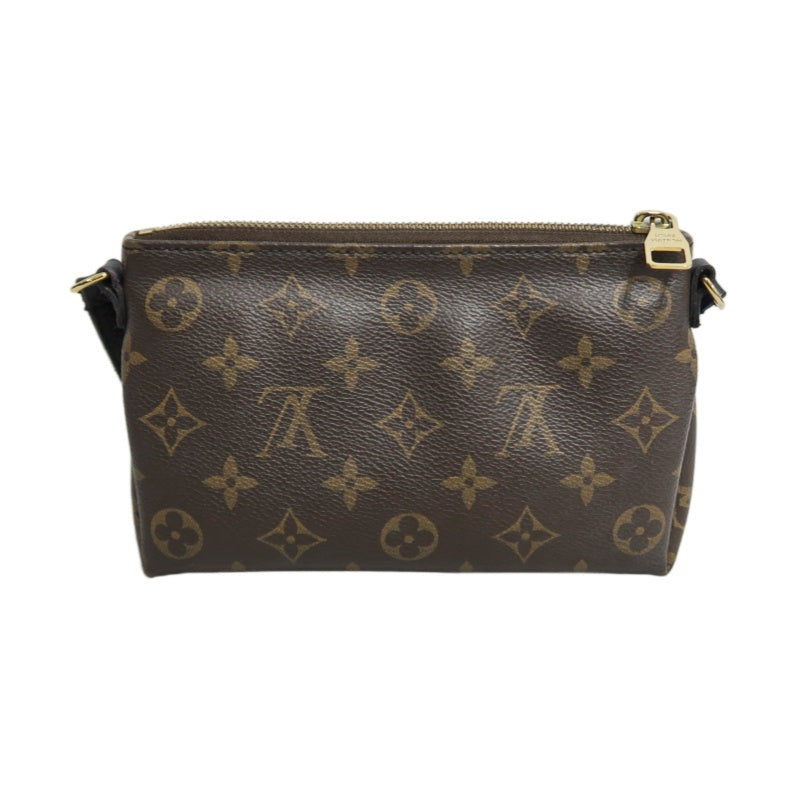 LOUIS VUITTON LV Pallas Monogram Canvas Noir Shoulder Bag Brown PVC