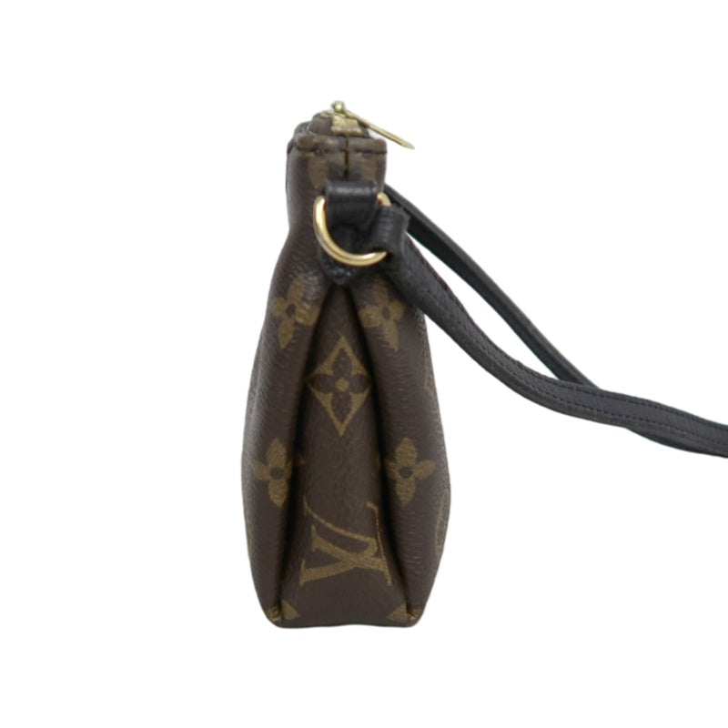 LOUIS VUITTON LV Pallas Monogram Canvas Noir Shoulder Bag Brown PVC
