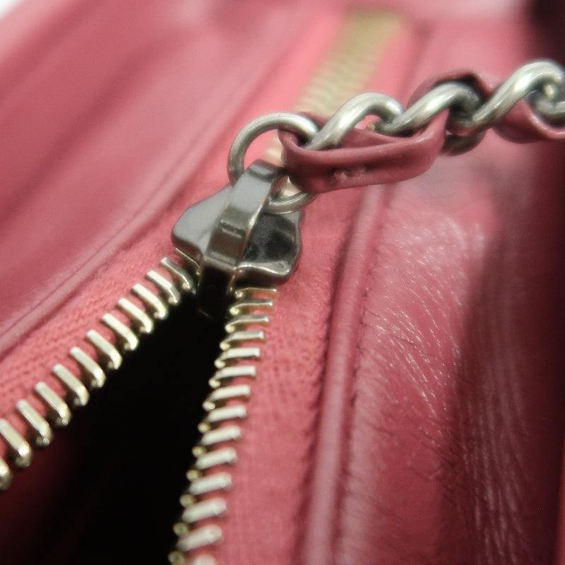CHANEL Gabrielle Lambskin Hobo Shoulder Bag Pink Red