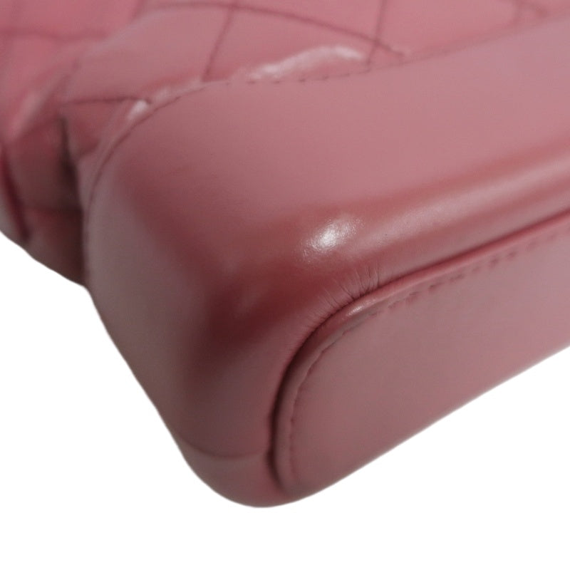 CHANEL Gabrielle Lambskin Hobo Shoulder Bag Pink Red