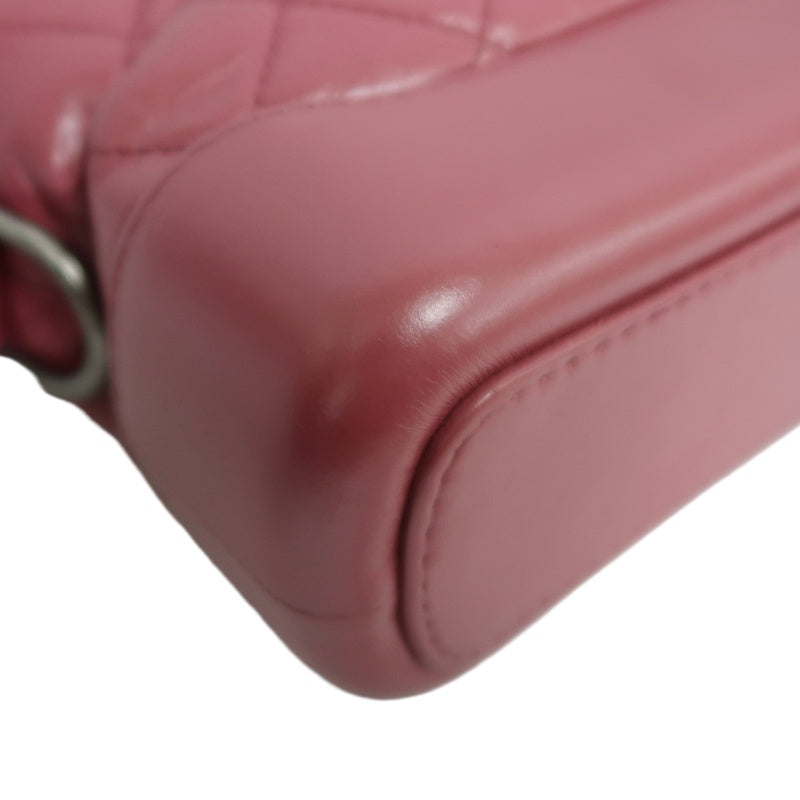 CHANEL Gabrielle Lambskin Hobo Shoulder Bag Pink Red