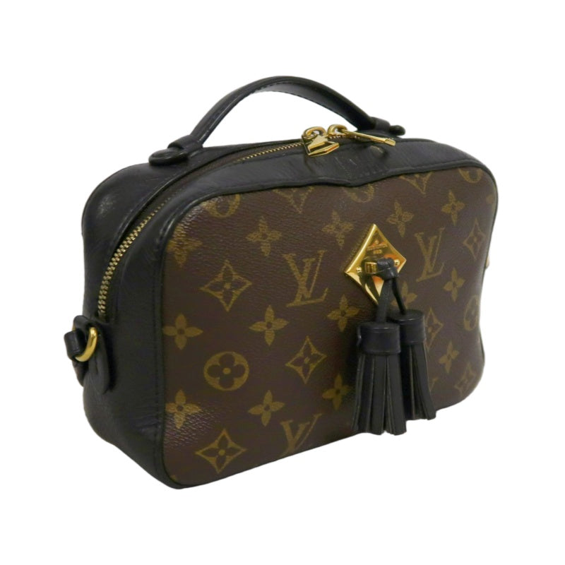 LOUIS VUITTON LV Saintonge Monogram Noir Tassel Camera Shoulder Bag Brown PVC
