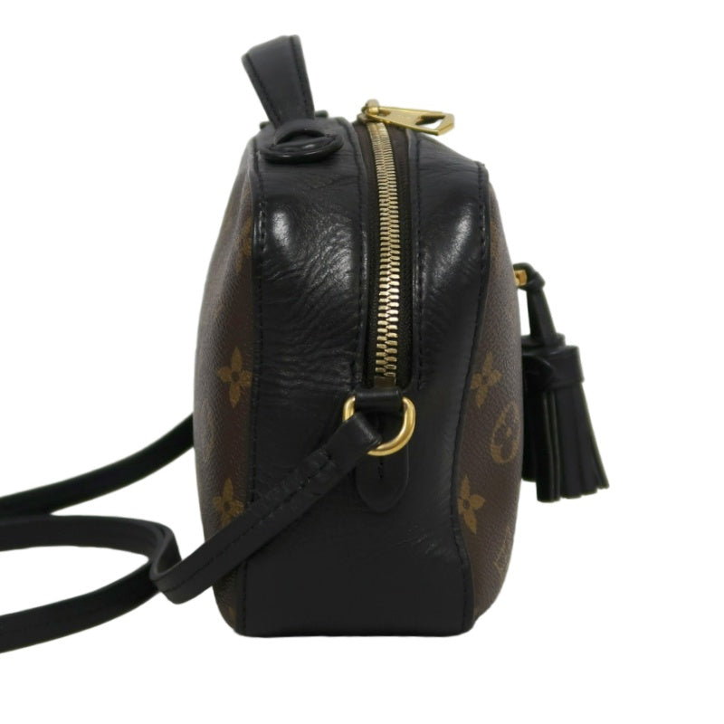 LOUIS VUITTON LV Saintonge Monogram Noir Tassel Camera Shoulder Bag Brown PVC
