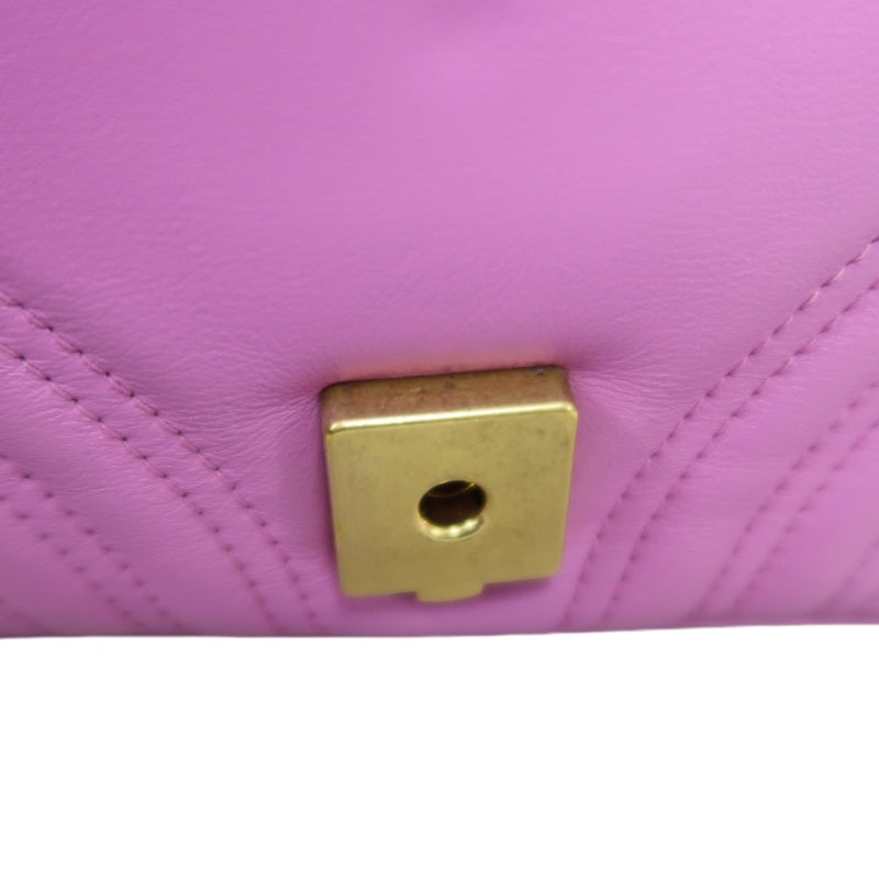 GUCCI GG Marmont Quilted Calfskin Shoulder Bag Pink Gold Hardware