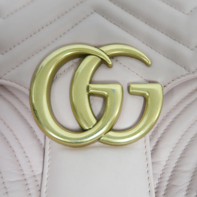 GUCCI GG Marmont Quilted Calfskin Shoulder Bag Light Pink Gold Hardware