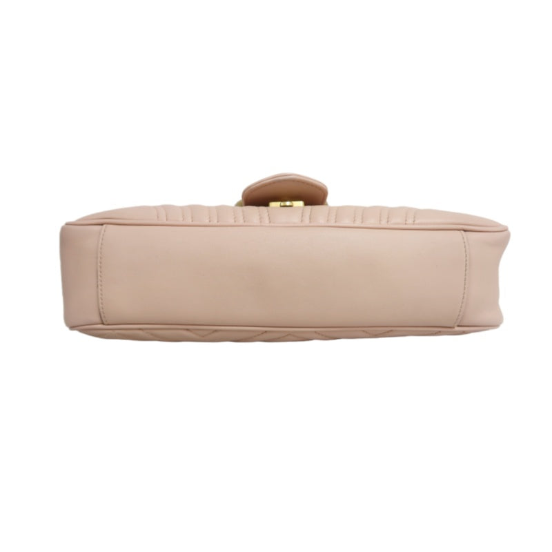 GUCCI GG Marmont Quilted Calfskin Shoulder Bag Light Pink Gold Hardware