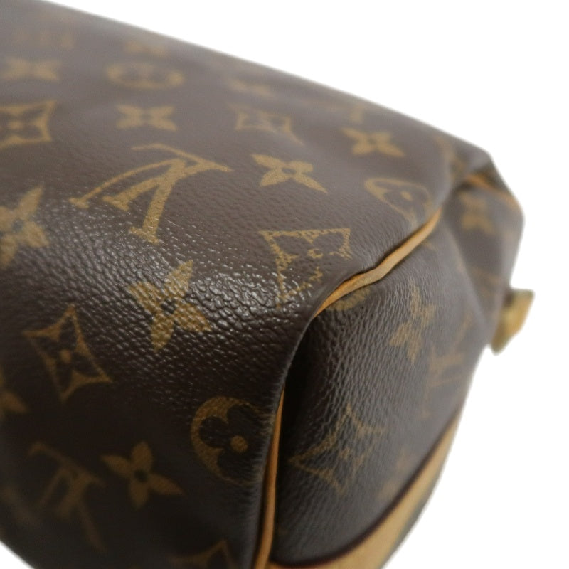 LOUIS VUITTON LV Nano Speedy Monogram Canvas With Shoulder Strap Handbag Brown PVC