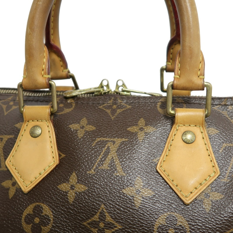 LOUIS VUITTON LV Nano Speedy Monogram Canvas With Shoulder Strap Handbag Brown PVC