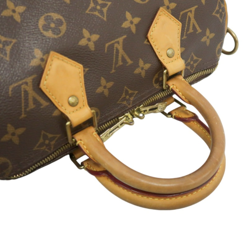 LOUIS VUITTON LV Nano Speedy Monogram Canvas With Shoulder Strap Handbag Brown PVC