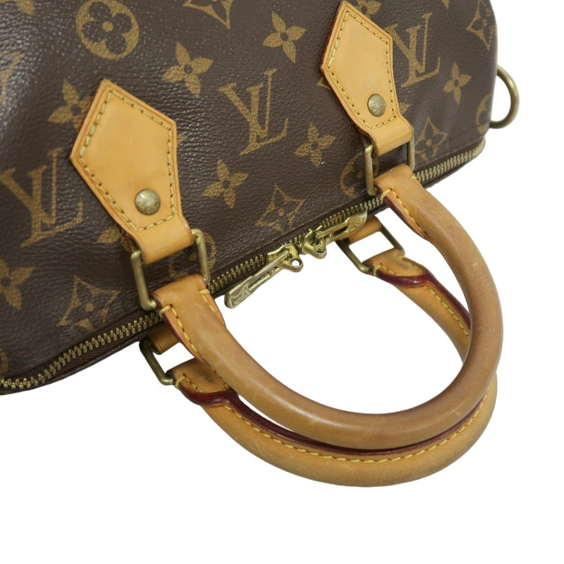 LOUIS VUITTON LV Nano Speedy Monogram Canvas With Shoulder Strap Handbag Brown PVC