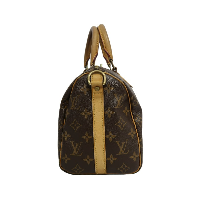 LOUIS VUITTON LV Nano Speedy Monogram Canvas With Shoulder Strap Handbag Brown PVC