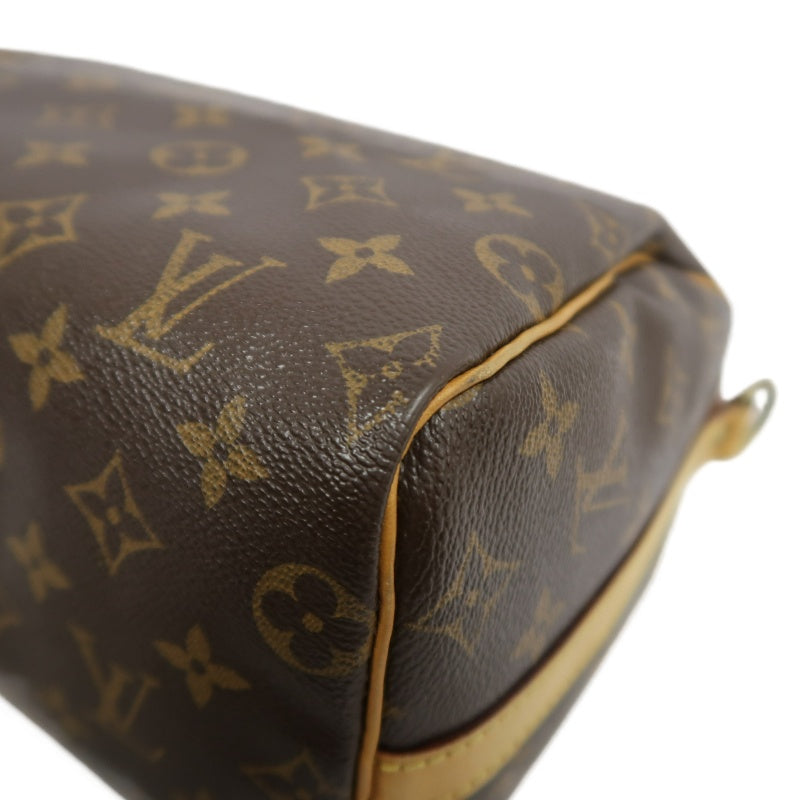 LOUIS VUITTON LV Nano Speedy Monogram Canvas With Shoulder Strap Handbag Brown PVC