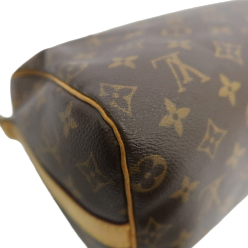 LOUIS VUITTON LV Nano Speedy Monogram Canvas With Shoulder Strap Handbag Brown PVC