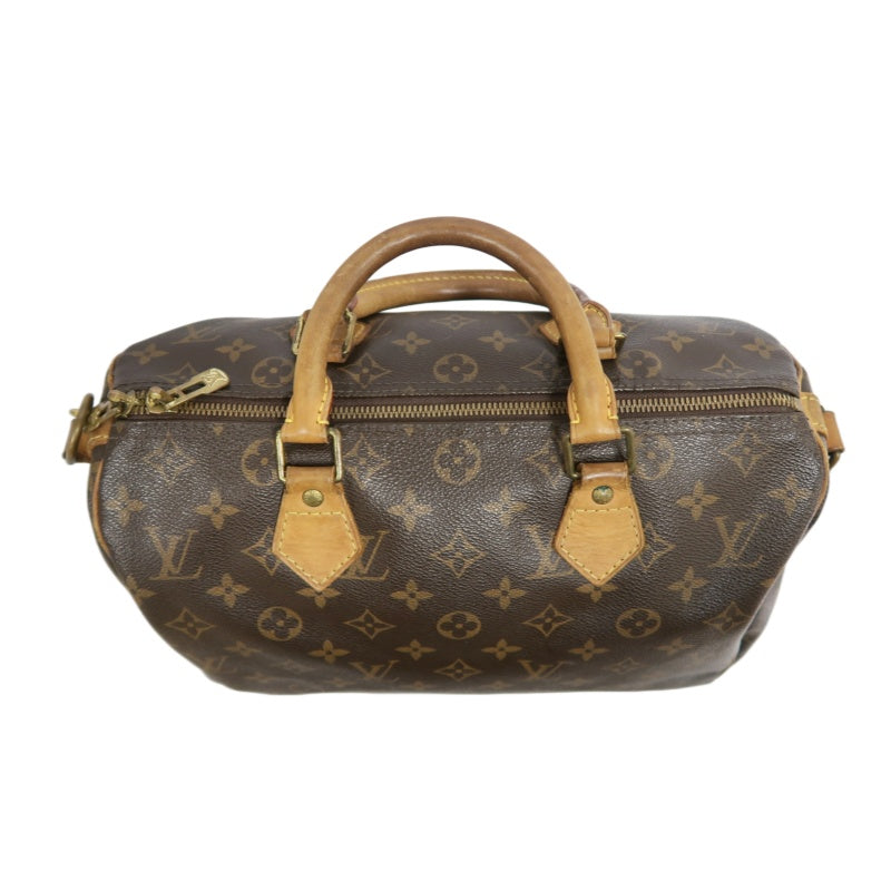 LOUIS VUITTON LV Nano Speedy Monogram Canvas With Shoulder Strap Handbag Brown PVC