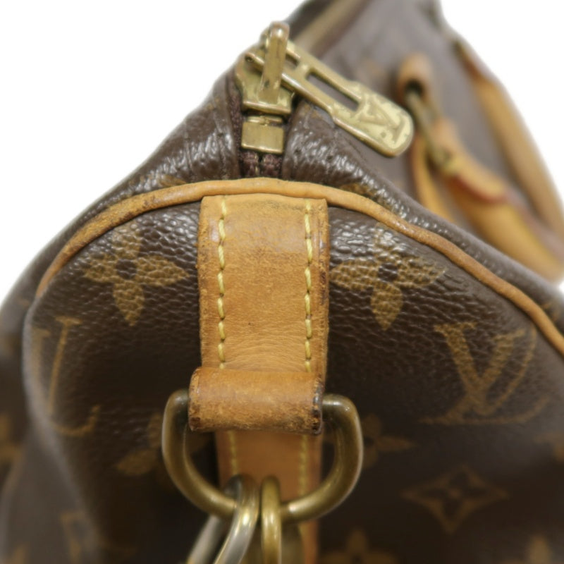 LOUIS VUITTON LV Nano Speedy Monogram Canvas With Shoulder Strap Handbag Brown PVC